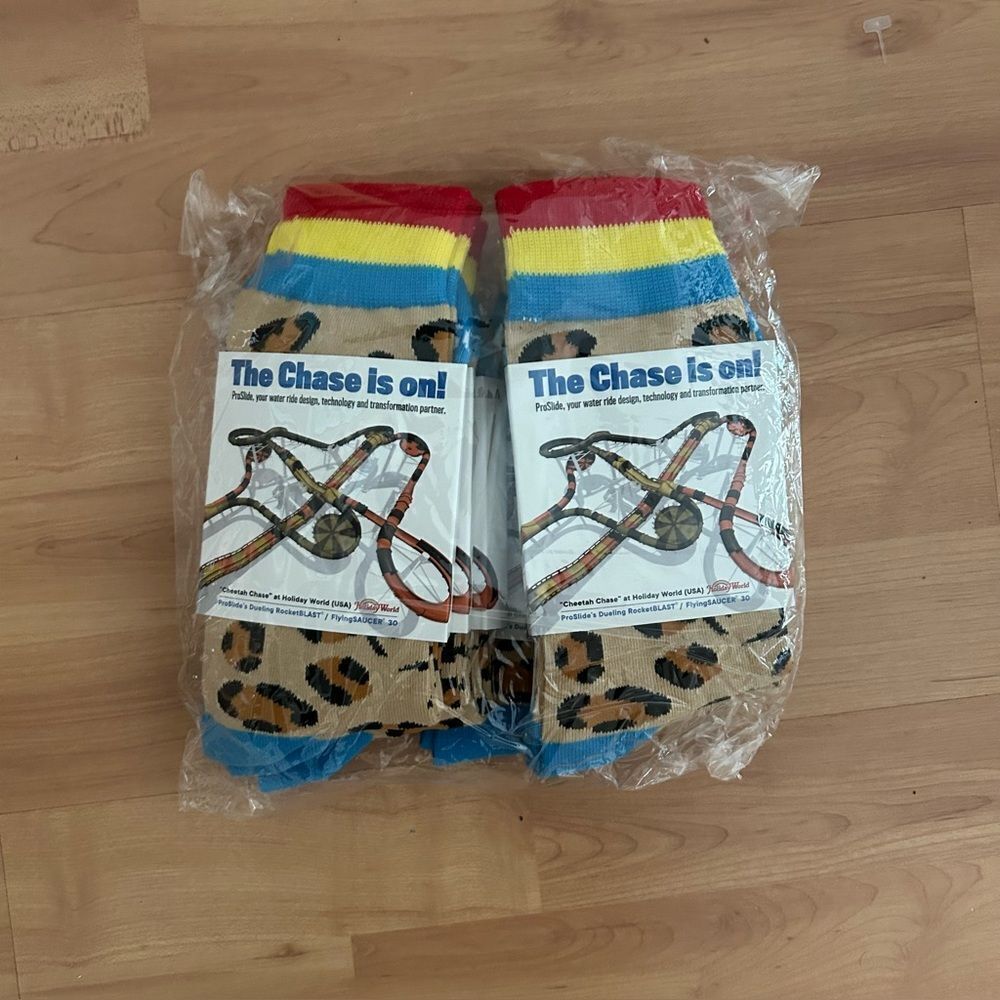 6 Pc Bundle Reseller Lot Cheetah Print Socks Water Slide Unisex NIP